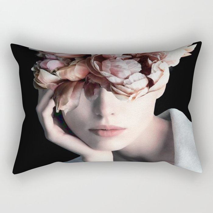Wearing flowers Rectangular Pillow Gallery Image 2