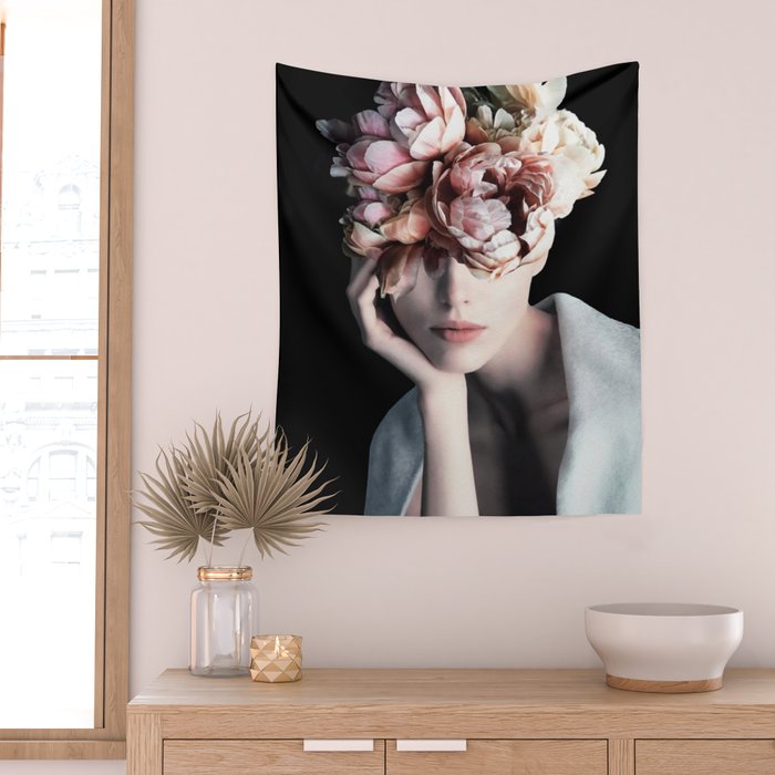 Wearing flowers Wall Tapestry Gallery Image 2