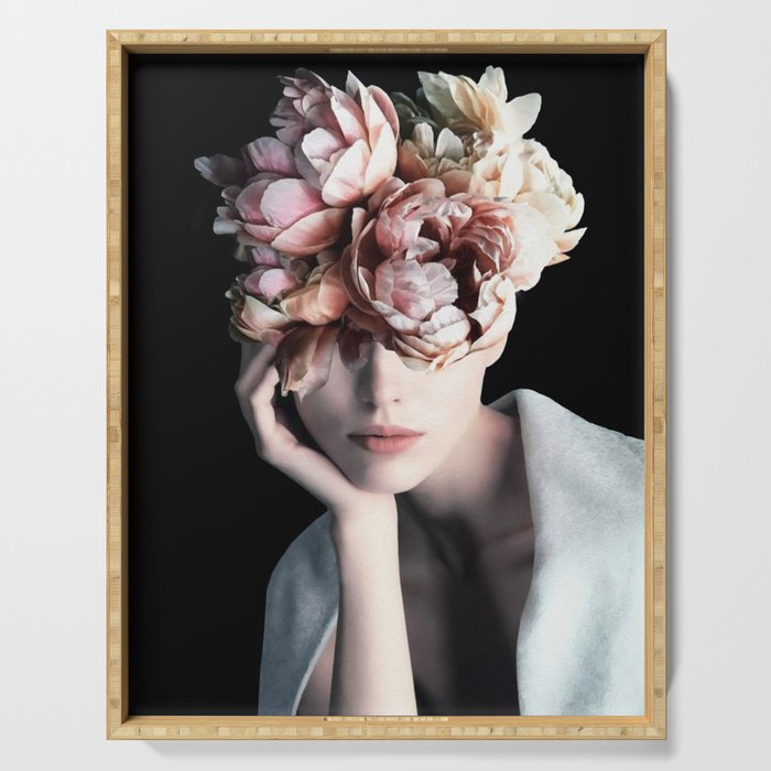 Wearing flowers Serving Tray Gallery Image 1