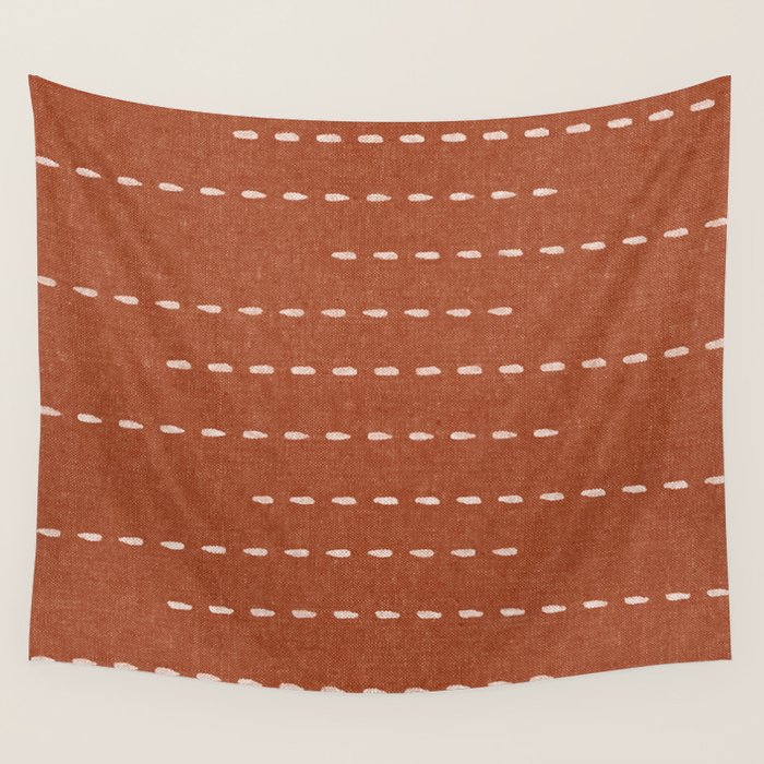 boho stitched stripes - ginger Wall Tapestry Gallery Image 4
