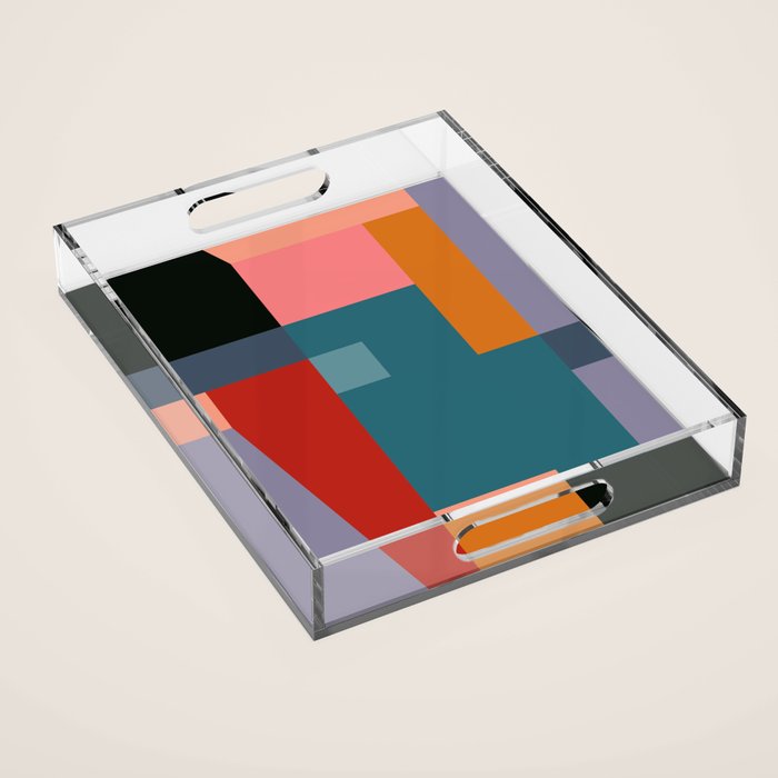 geometric abstract 252 Acrylic Tray Gallery Image 1