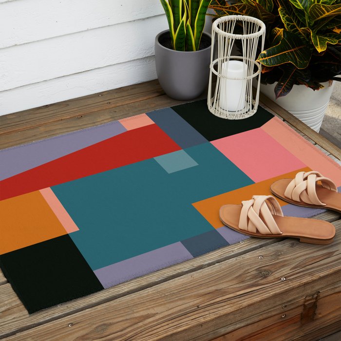 geometric abstract 252 Outdoor Rug Gallery Image 2