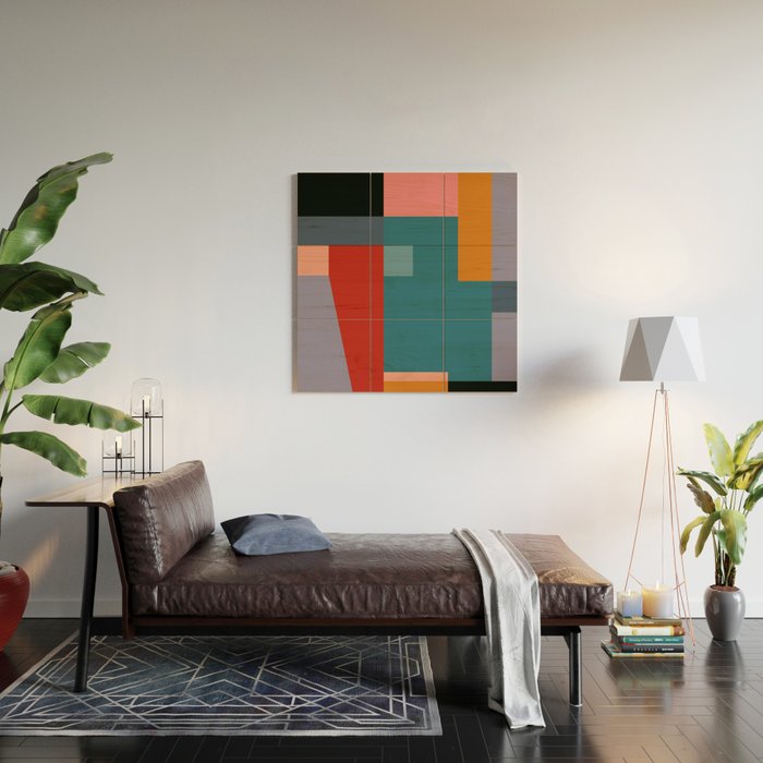 geometric abstract 252 Wood Wall Art Gallery Image 2
