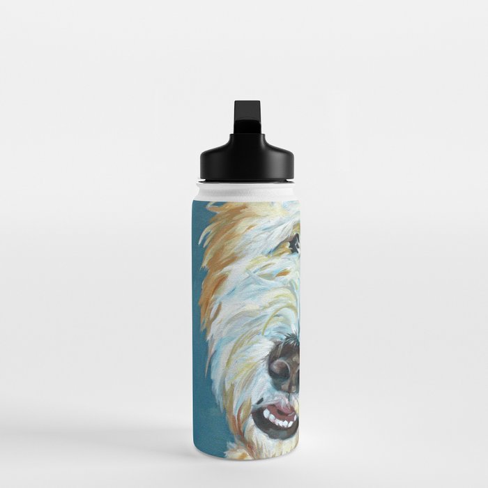 Stanley the Goldendoodle Dog Portrait Water Bottle Gallery Image 3