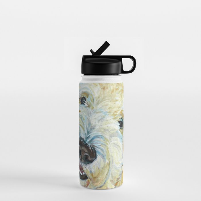 Stanley the Goldendoodle Dog Portrait Water Bottle Gallery Image 1