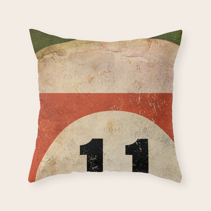 Billiards Ball pool ball number 11 ball eleven numeral game room man cave art Throw Pillow Gallery Image 6