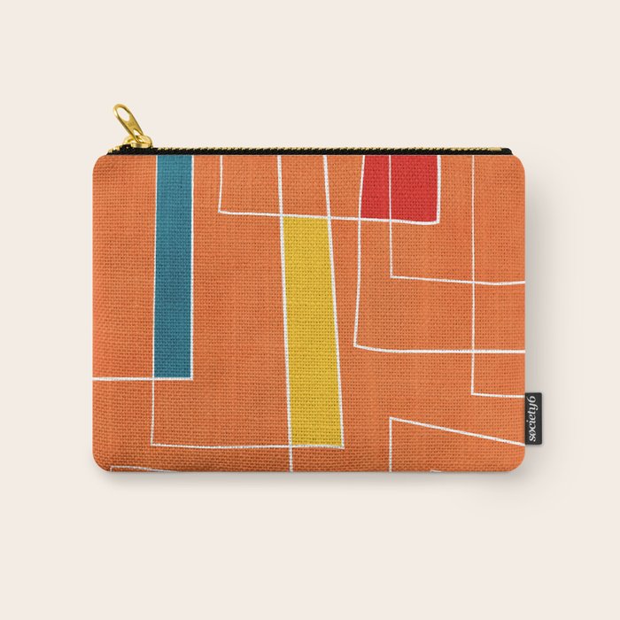 Orange Abstract Artwork Colorful Shapes Carry All Pouch Gallery Image 1