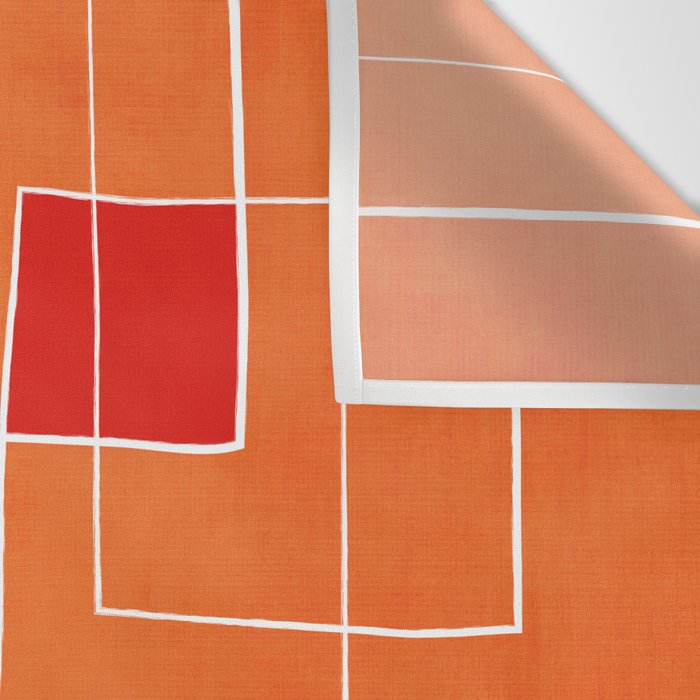 Orange Abstract Artwork Colorful Shapes Wall Tapestry Gallery Image 3