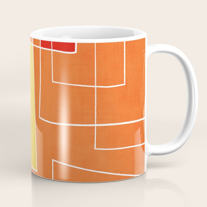 Orange Abstract Artwork Colorful Shapes Coffee Mug Gallery Image 1