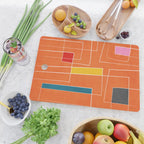 Orange Abstract Artwork Colorful Shapes Cutting Board Gallery Image 2