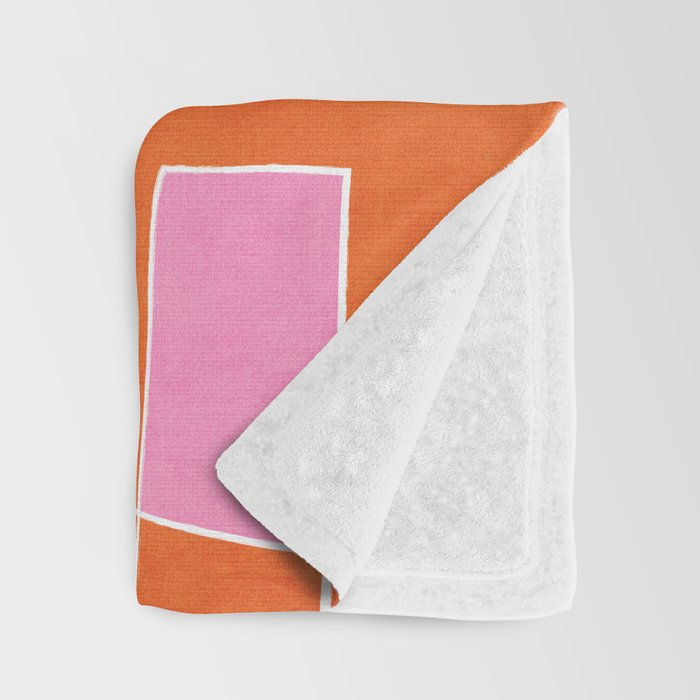 Orange Abstract Artwork Colorful Shapes Throw Blanket Gallery Image 3