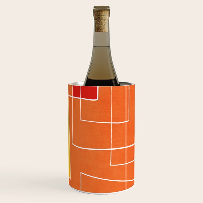 Orange Abstract Artwork Colorful Shapes Wine Chiller Gallery Image 3