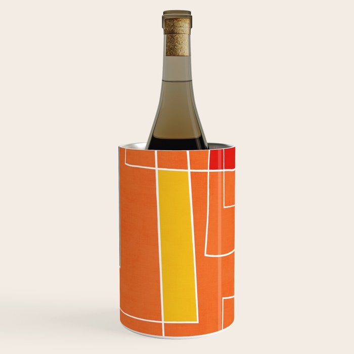 Orange Abstract Artwork Colorful Shapes Wine Chiller Gallery Image 1