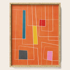 Orange Abstract Artwork Colorful Shapes Serving Tray Gallery Image 1