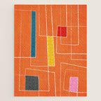 Orange Abstract Artwork Colorful Shapes Jigsaw Puzzle Gallery Image 1
