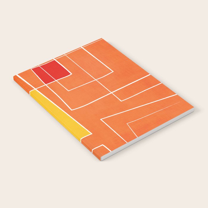 Orange Abstract Artwork Colorful Shapes Notebook