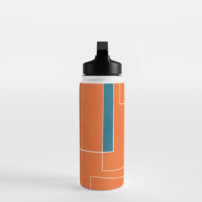 Orange Abstract Artwork Colorful Shapes Water Bottle Gallery Image 3