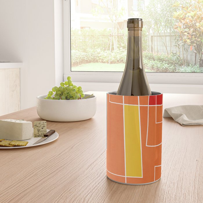 Orange Abstract Artwork Colorful Shapes Wine Chiller Gallery Image 4