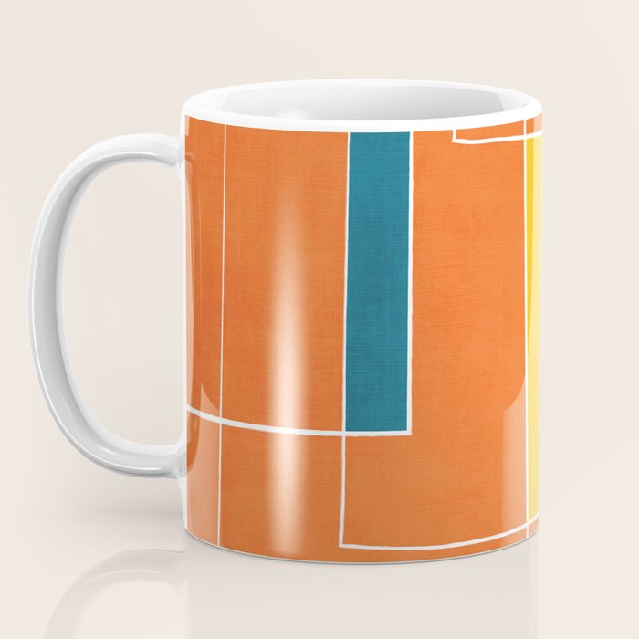 Orange Abstract Artwork Colorful Shapes Coffee Mug Gallery Image 3
