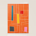 Orange Abstract Artwork Colorful Shapes Stationery Card Gallery Image 2