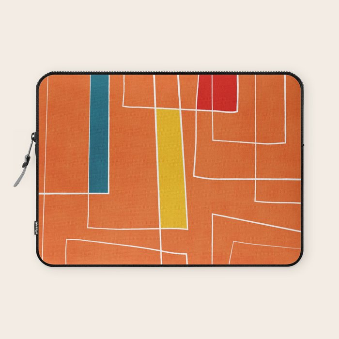 Orange Abstract Artwork Colorful Shapes Laptop Sleeve Gallery Image 1
