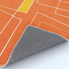 Orange Abstract Artwork Colorful Shapes Rug Gallery Image 4