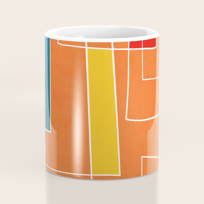 Orange Abstract Artwork Colorful Shapes Coffee Mug Gallery Image 4