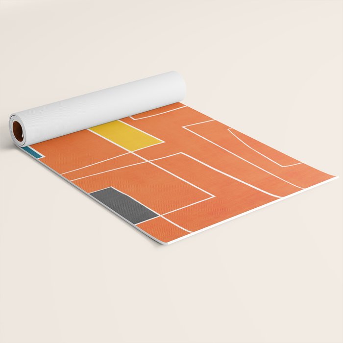 Orange Abstract Artwork Colorful Shapes Yoga Mat Gallery Image 2