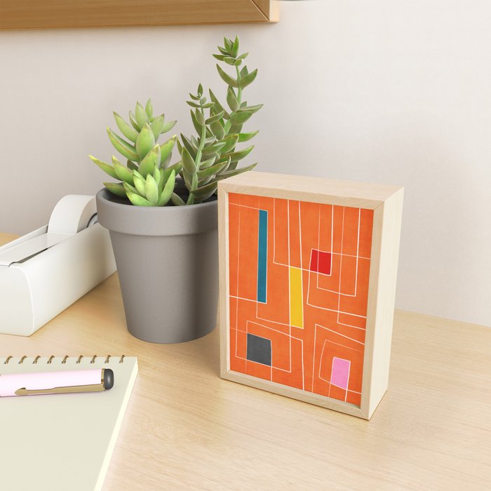 Orange Abstract Artwork Colorful Shapes Mini Art Print Gallery Image 2