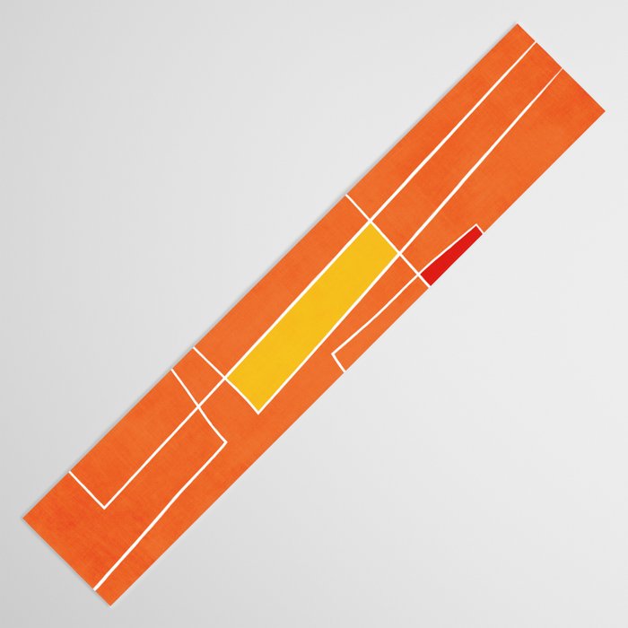 Orange Abstract Artwork Colorful Shapes Table Runner Gallery Image 3