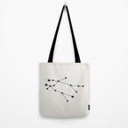 Gemini Zodiac Star Constellation Line Art White Tote Bag Gallery Image 2