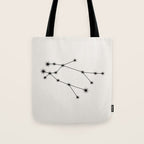 Gemini Zodiac Star Constellation Line Art White Tote Bag Gallery Image 1