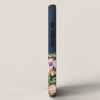 Floral Watercolor, Roses, Navy Blue and Pink, Vintage Art iPhone Case Gallery Image 2