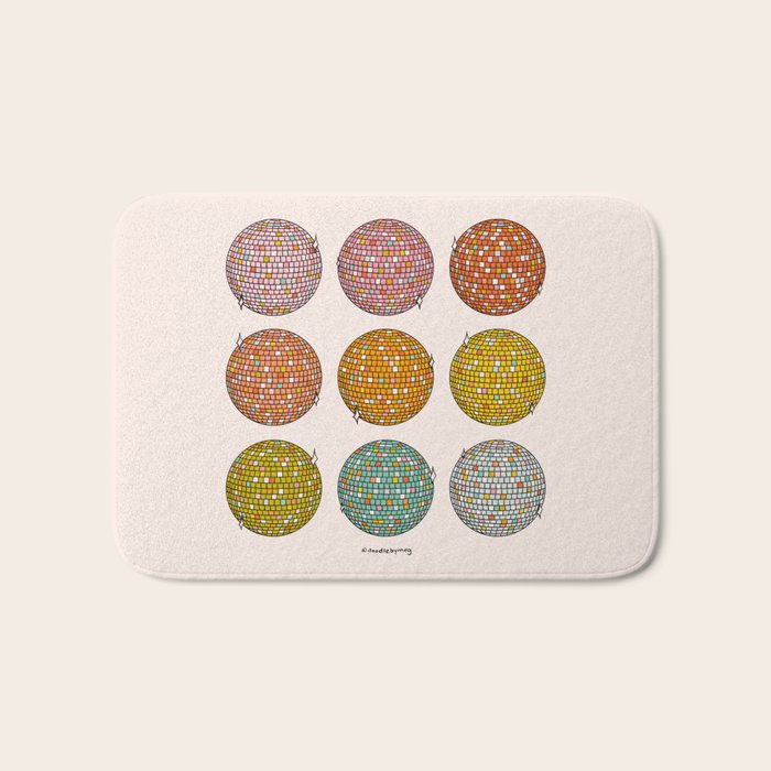 Rainbow Disco Balls Bath Mat Gallery Image 1