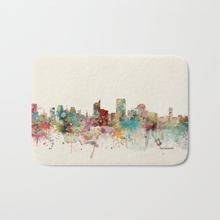 sacramento california skyline Bath Mat Gallery Image 1