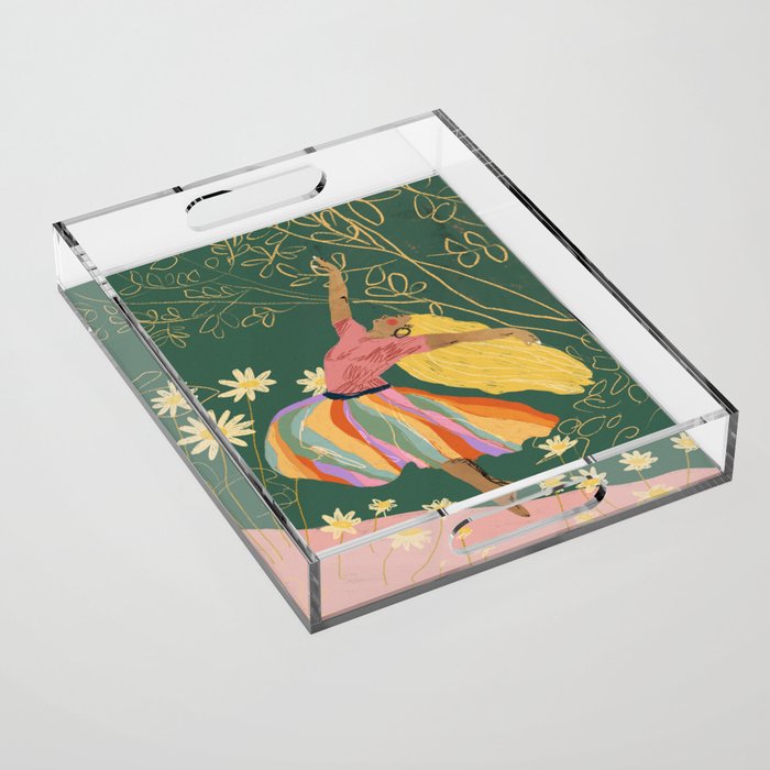 Free woman Acrylic Tray Gallery Image 1