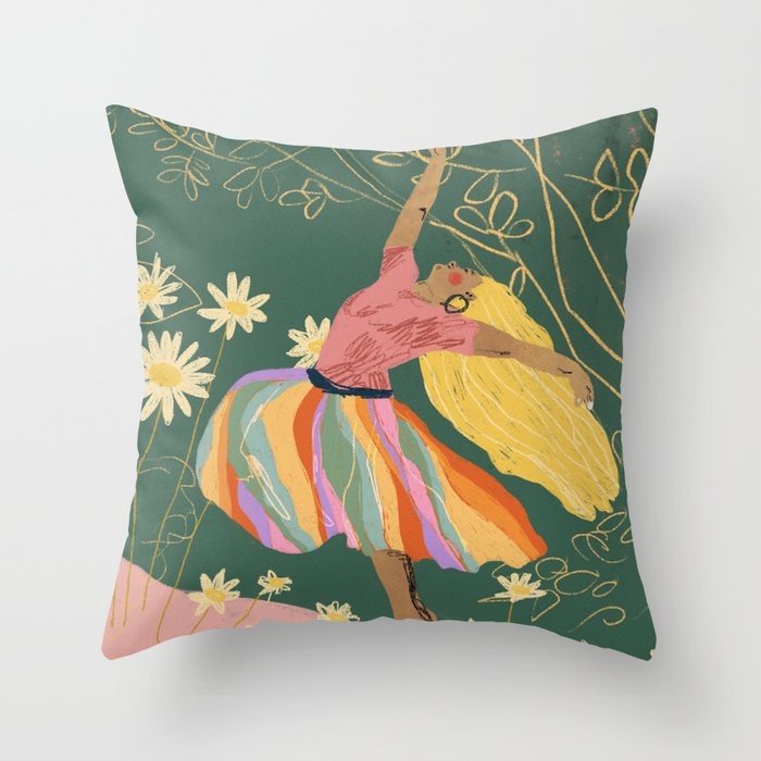 Free woman Throw Pillow Gallery Image 1