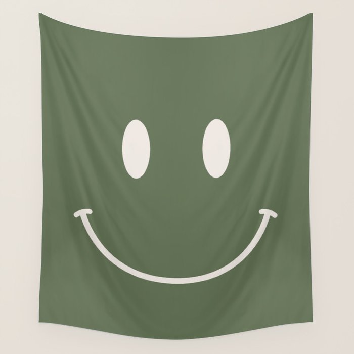 Smile Muted Green Wall Tapestry Gallery Image 4