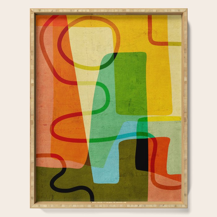 Abstract Mid-Century Modern Art Serving Tray Gallery Image 1