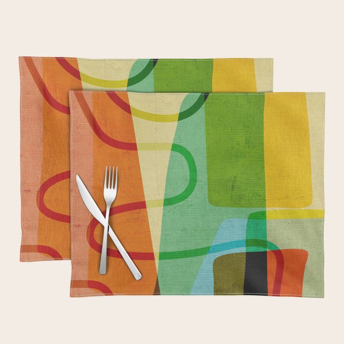 Abstract Mid-Century Modern Art Placemat Gallery Image 1