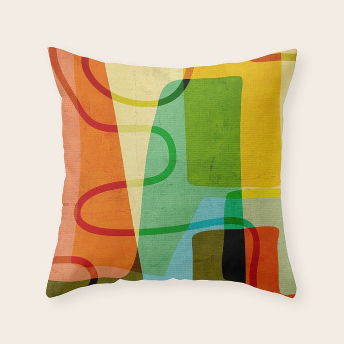 Abstract Mid-Century Modern Art Throw Pillow Gallery Image 6