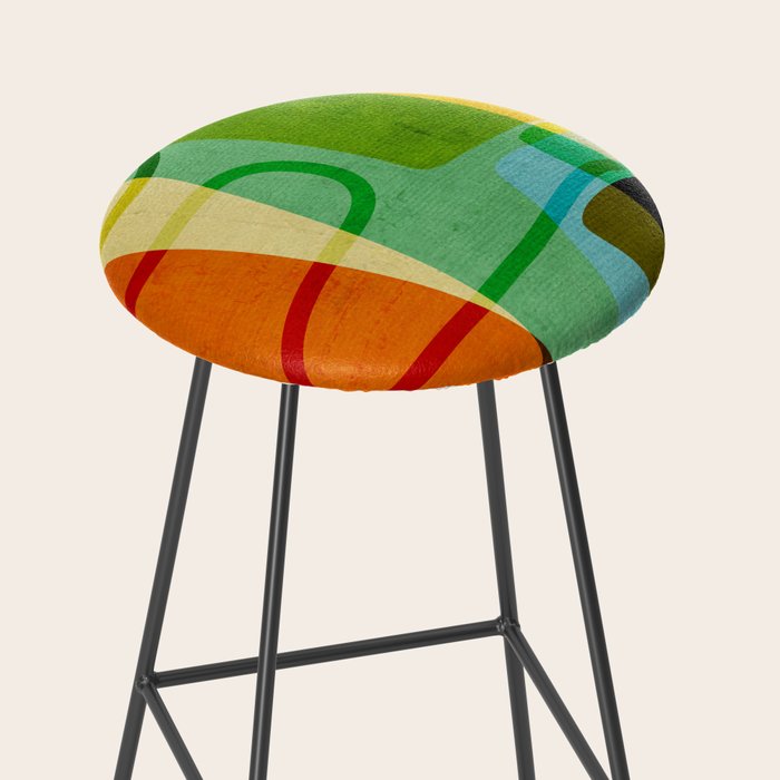 Abstract Mid-Century Modern Art Stool Gallery Image 2
