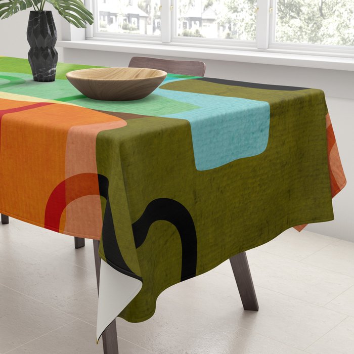 Abstract Mid-Century Modern Art Tablecloth Gallery Image 3