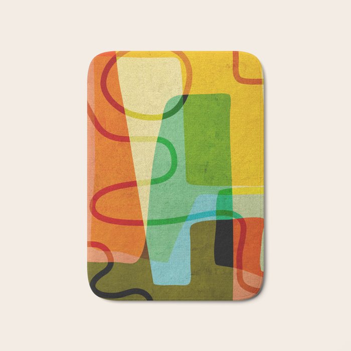 Abstract Mid-Century Modern Art Bath Mat Gallery Image 1