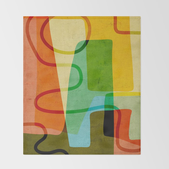 Abstract Mid-Century Modern Art Throw Blanket Gallery Image 2