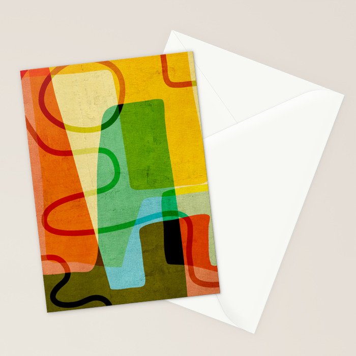 Abstract Mid-Century Modern Art Stationery Card Gallery Image 2