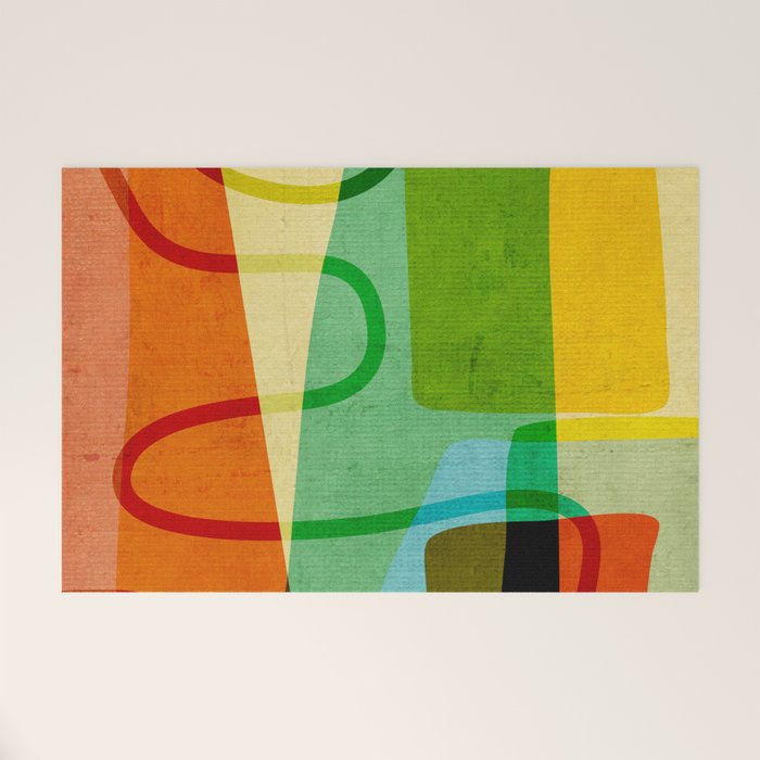 Abstract Mid-Century Modern Art Welcome Mat Gallery Image 1