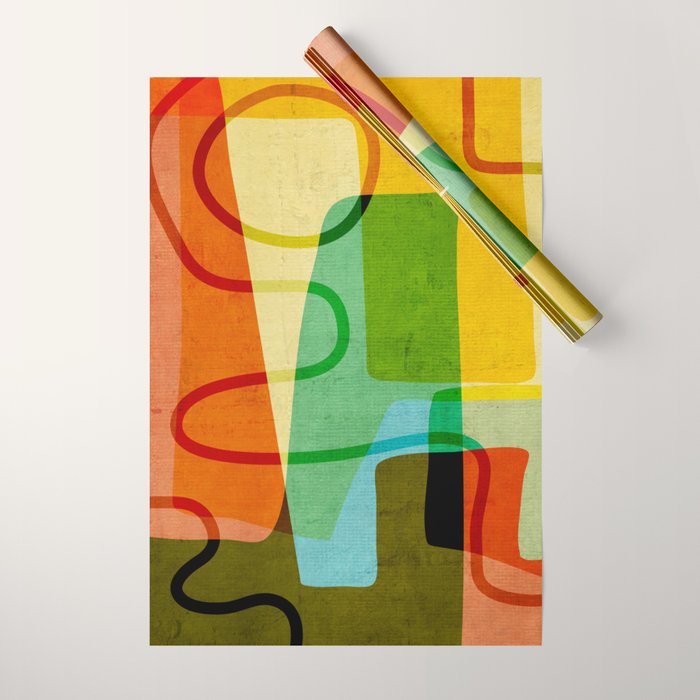 Abstract Mid-Century Modern Art Wrapping Paper Gallery Image 1