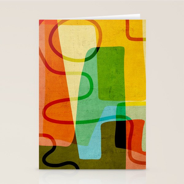 Abstract Mid-Century Modern Art Stationery Card Gallery Image 2