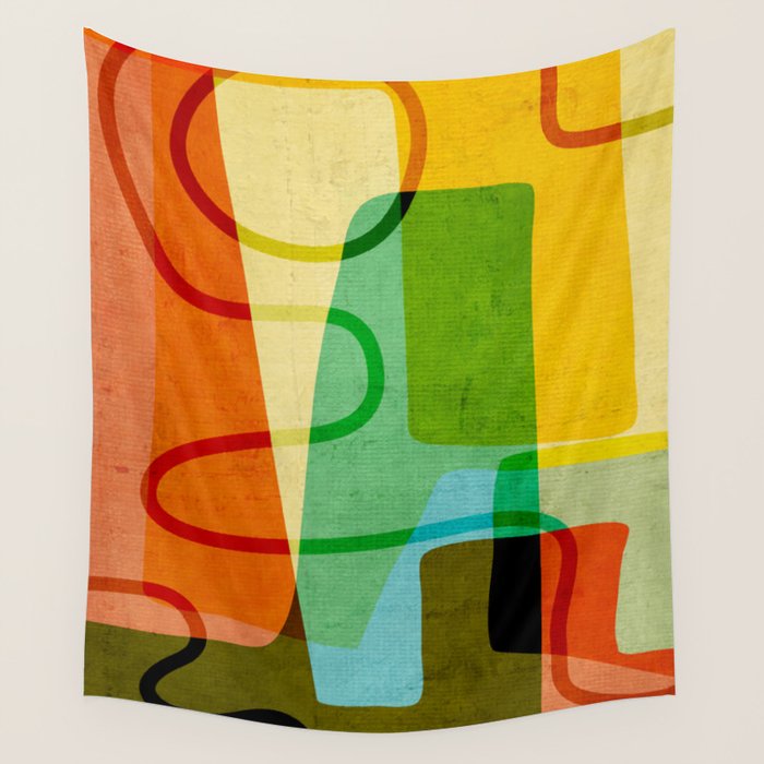 Abstract Mid-Century Modern Art Wall Tapestry Gallery Image 4